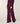 Pantalon large en laine mérinos - Aubergine
