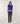 Pull col rond color block en laine mérinos - Bleu Outremer