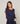 Pull col rond en maille fine - Bleu Denim
