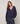 Pull col V en maille fine - Bleu Denim