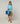Twin set col rond en soie - Bleu Turquoise
