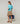 Twin set col rond en soie - Bleu Turquoise