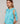 Twin set col rond en soie - Bleu Turquoise