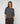 Pull col rond manches 3/4 en laine mérinos - Gris Fonce